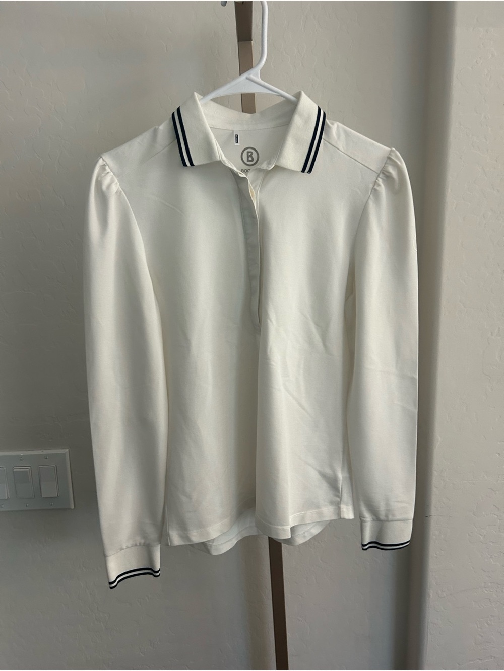 Bogner White Women’s Long Sleeve Polo Top Women’s Small